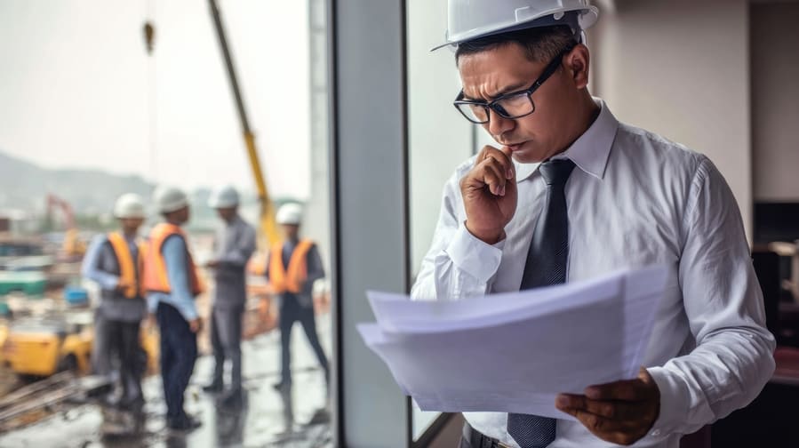 Inspector trabajo revisando documentación